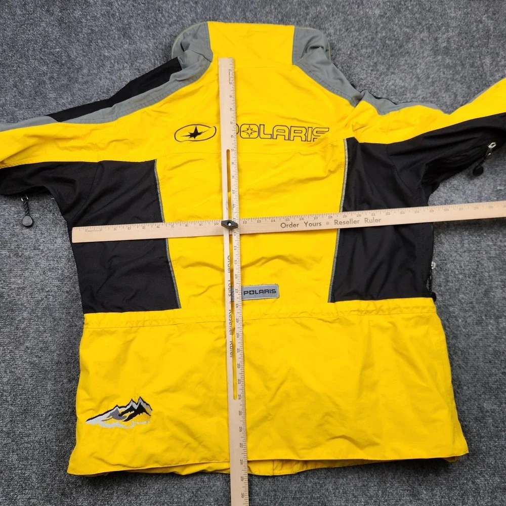 Pure Polaris Jacket Mens XL Yellow Black Snowmobile Ski Parka Zip‎ Pockets Nylon
